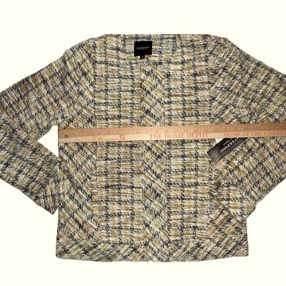 Liverpool los Angeles Collarless Zip Up Jacket Mustard Multi Plaid - Picture 5 of 15